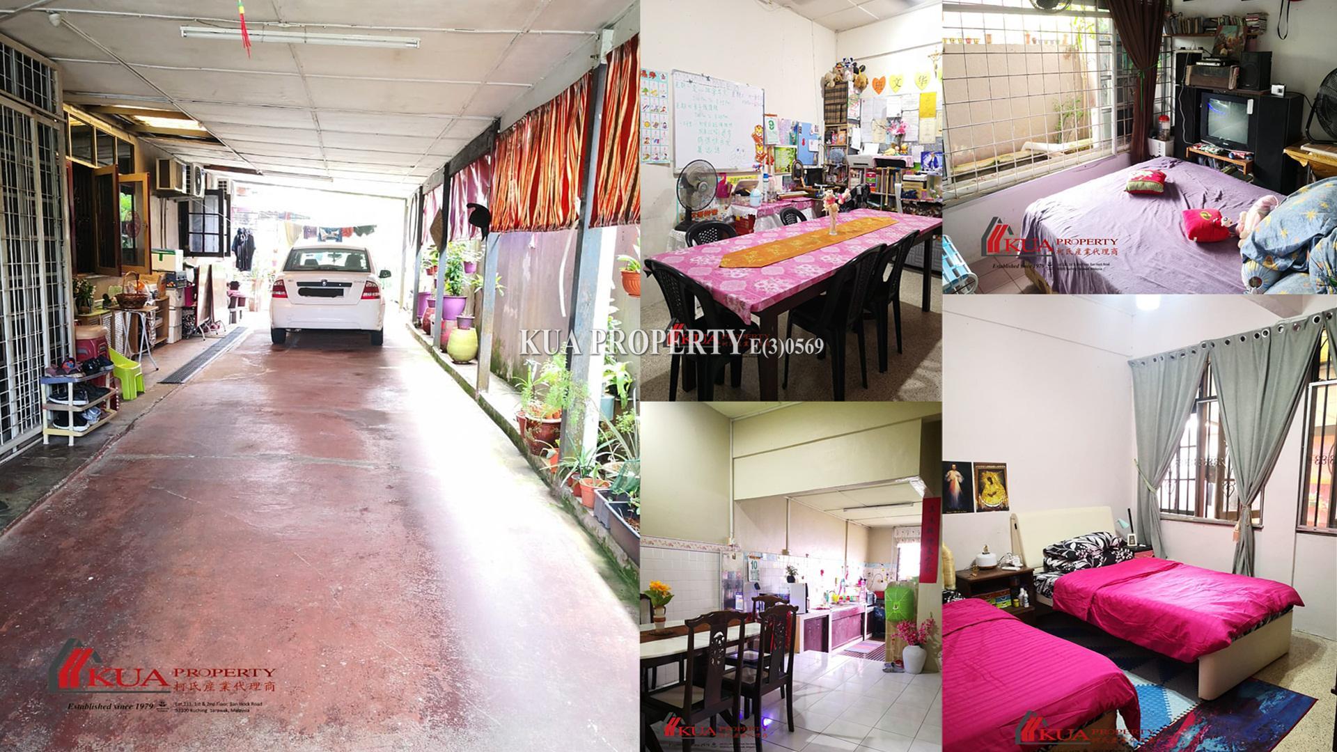 Single Storey Terrace Corner House for Sale at Jalan Setia Raja, Tabuan Laru