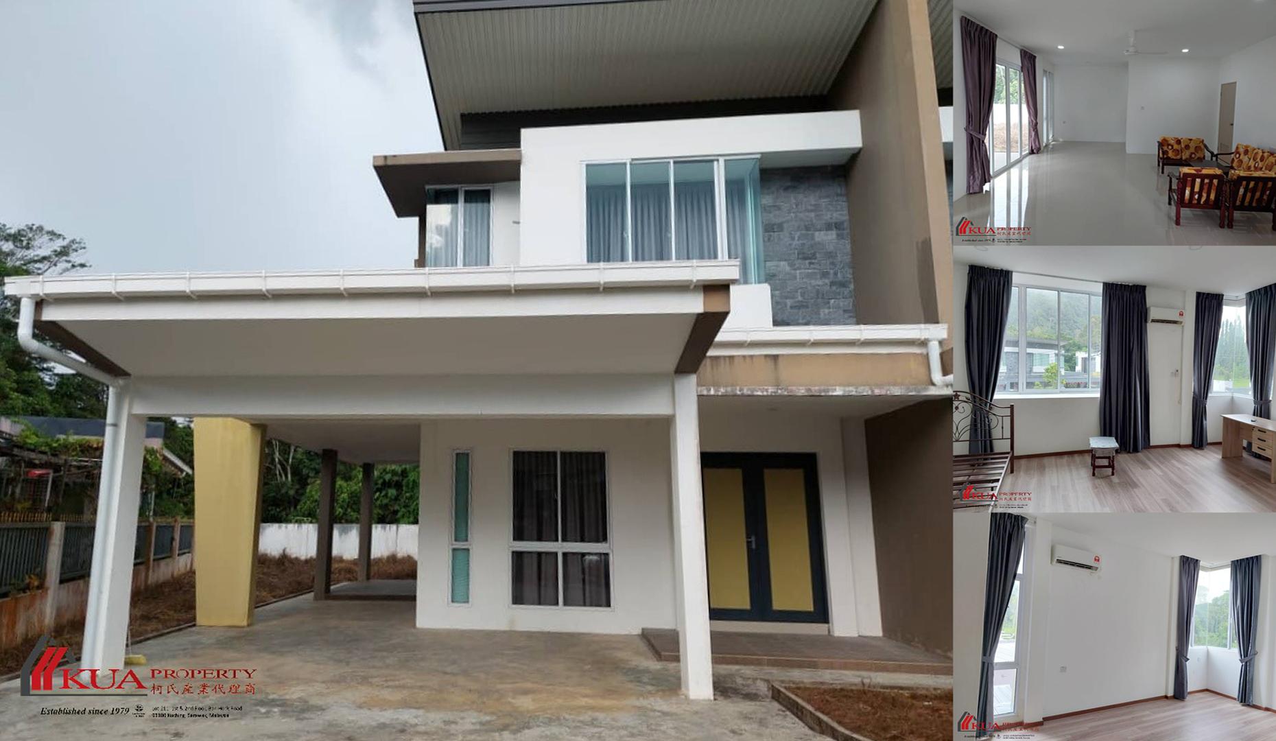 Double Storey Semi-Detached House FOR RENT! Located at Taman Pasir, Serian