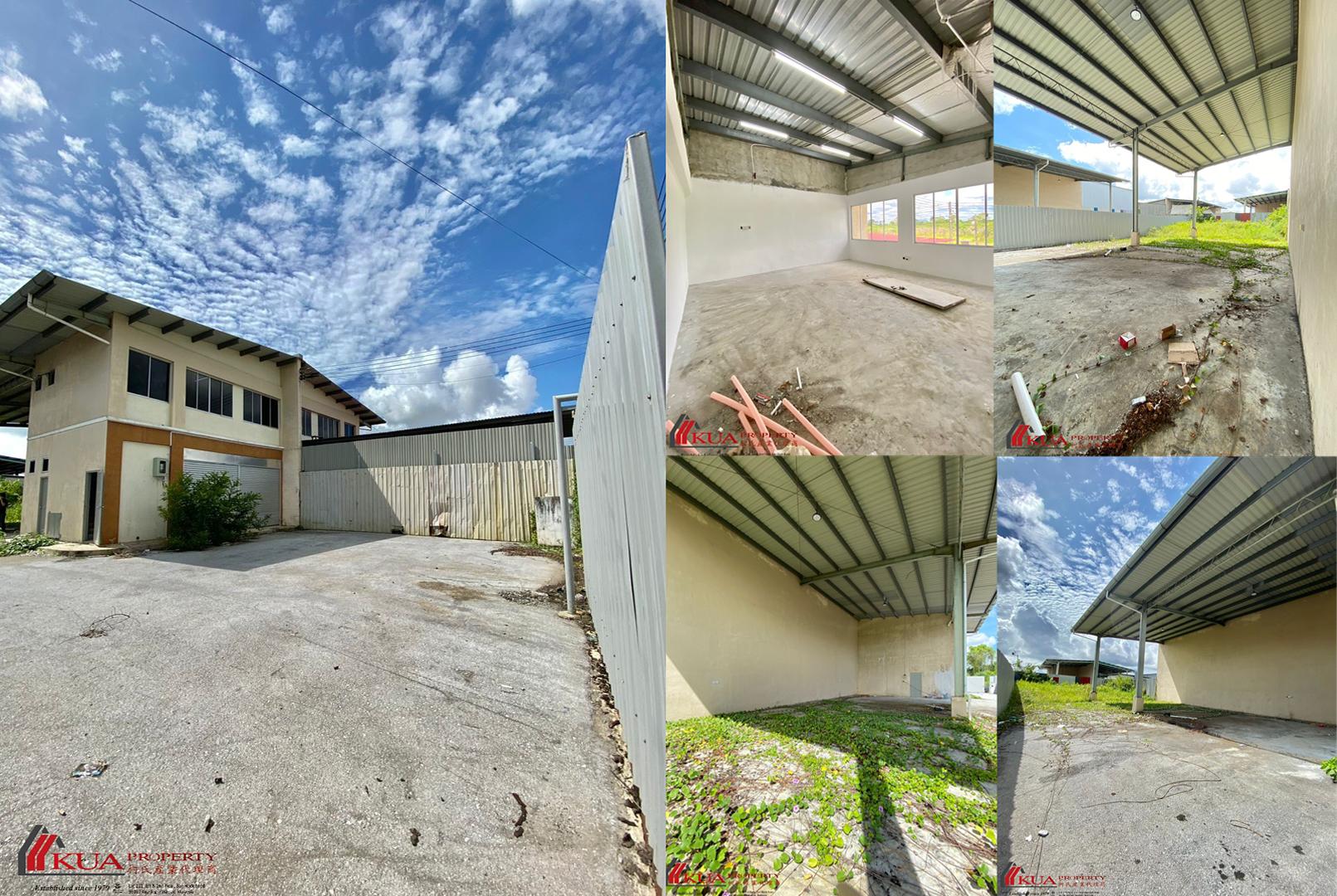 Double Storey Semi-Detached Warehouse FOR RENT! Located at Demak Laut, Kuching
